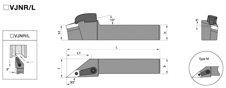 MVJNR/MVJNL 1616K16 2020K16 2525M16 3232P16 External Turning Toolholder - Da Blacksmith