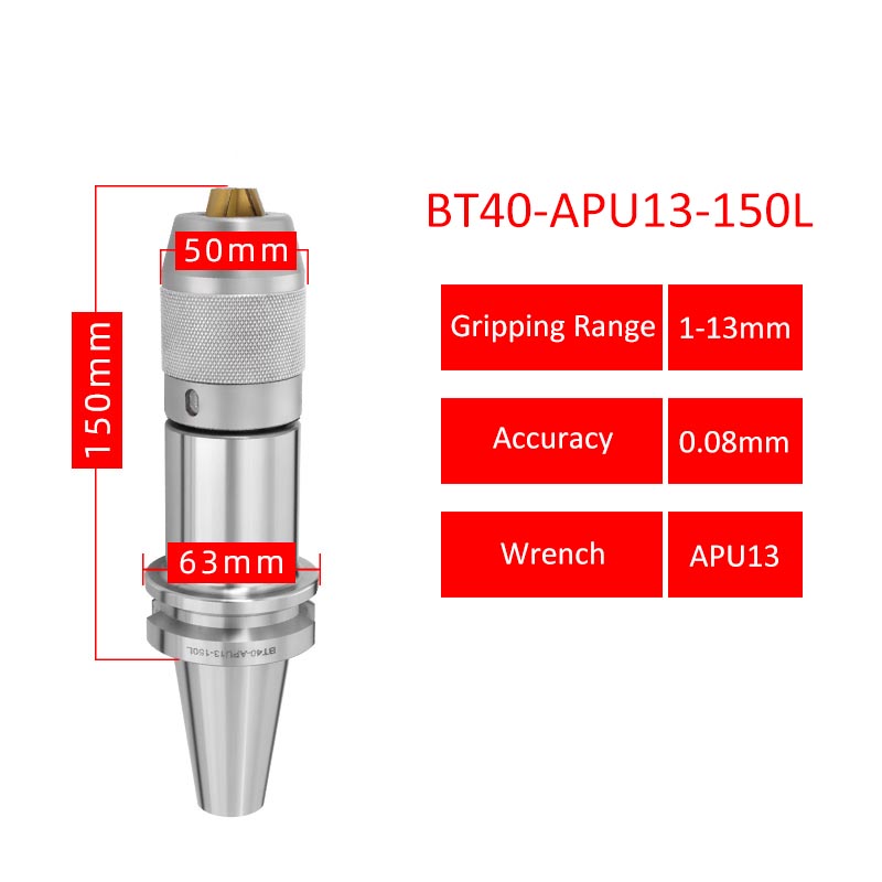 BT40-APU13-150L Drill Bit Collet Chuck Three-jaw Fastening for CNC Machining Center - Da Blacksmith