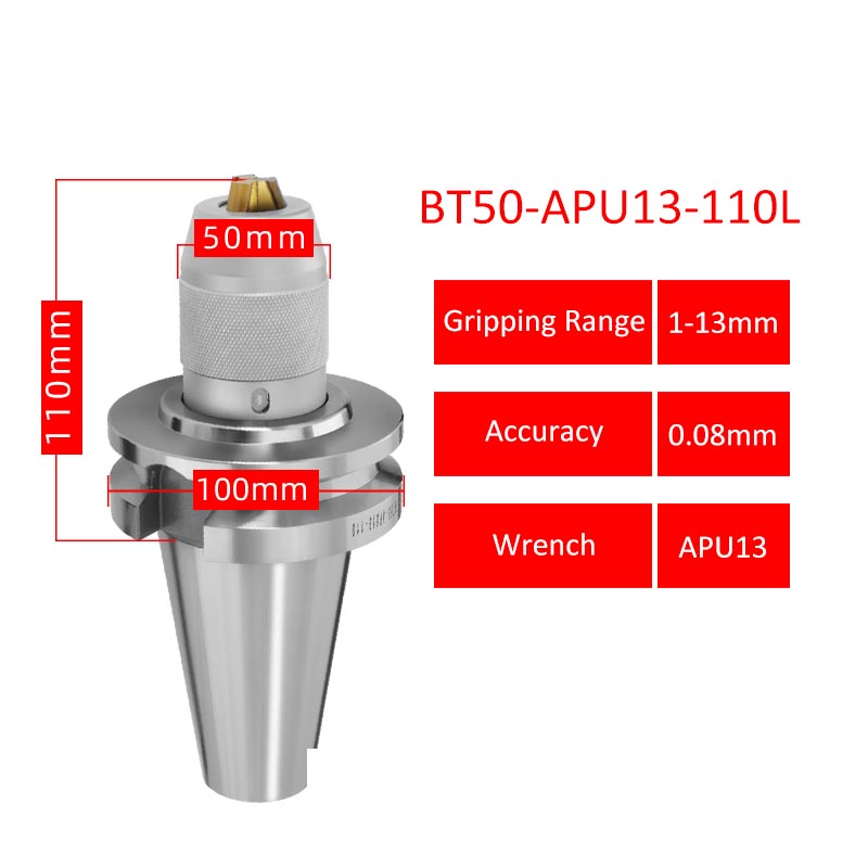 BT50-APU13-110L Drill Bit Collet Chuck Three-jaw Fastening for CNC Machining Center - Da Blacksmith