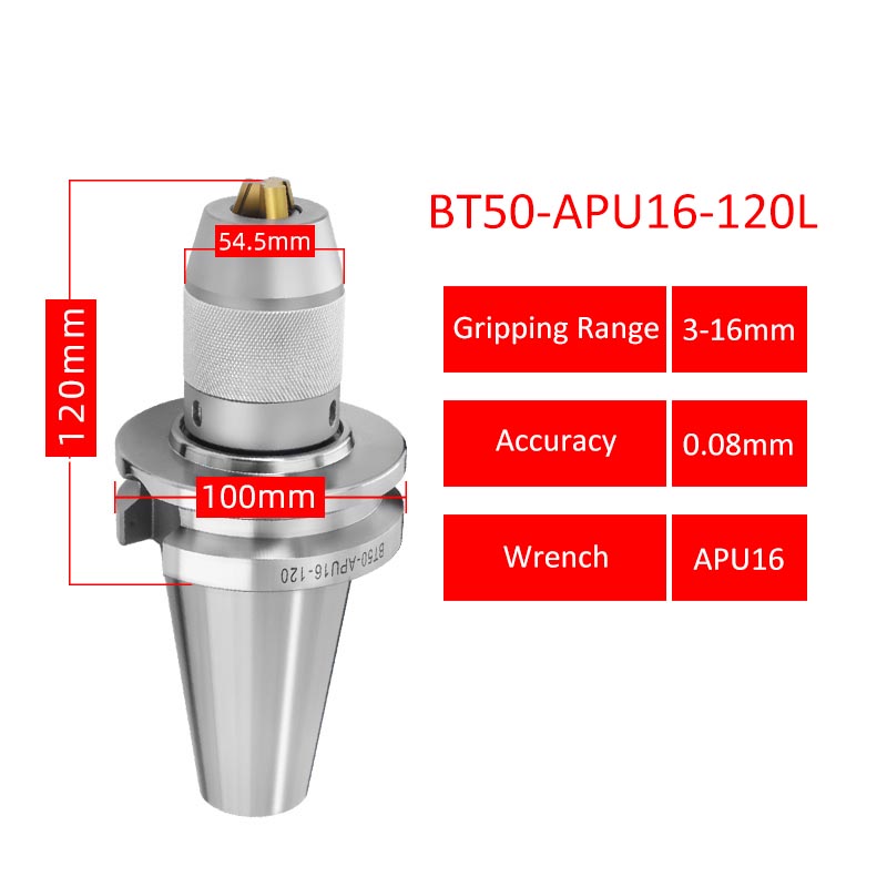 BT50-APU16-120L Drill Bit Collet Chuck Three-jaw Fastening for CNC Machining Center - Da Blacksmith