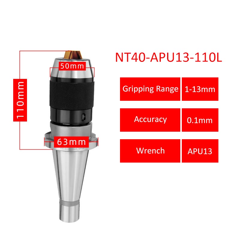 NT40-APU13-110L Drill Bit Collet Chuck Three-jaw Fastening for CNC Machining Center - Da Blacksmith