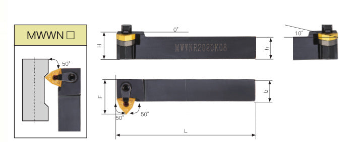 MWWNR/MWWNL 2020K08 External Turning Toolholder - Da Blacksmith