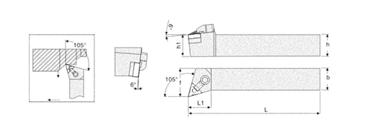MTQNR/MTQNL 3232P16 External Turning Toolholder - Da Blacksmith