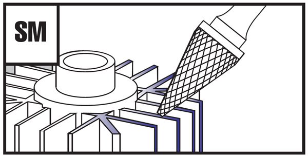 SM 3*13mm Pointed Cone Carbide Burr 3mm Shank 75mm Long Rotary File Bit - Da Blacksmith