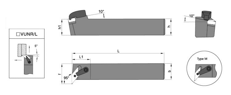 MVUNR/MVUNL 2020K16 External Turning Toolholder - Da Blacksmith
