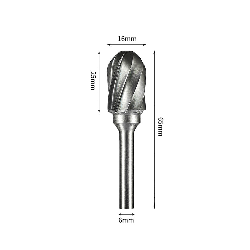 SC 16*25mm Cylinder Radius End Carbide Burr 6mm Shank 65mm Long Rotary File Bit - Da Blacksmith