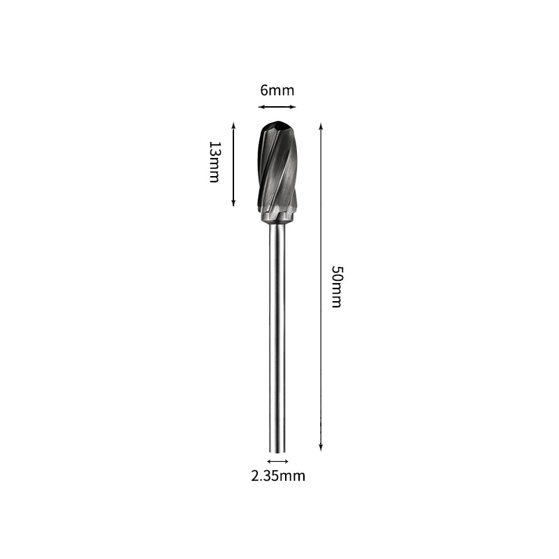 SC 6*13mm Cylinder Radius End Carbide Burr 2.35mm Shank 50mm Long Rotary File Bit - Da Blacksmith