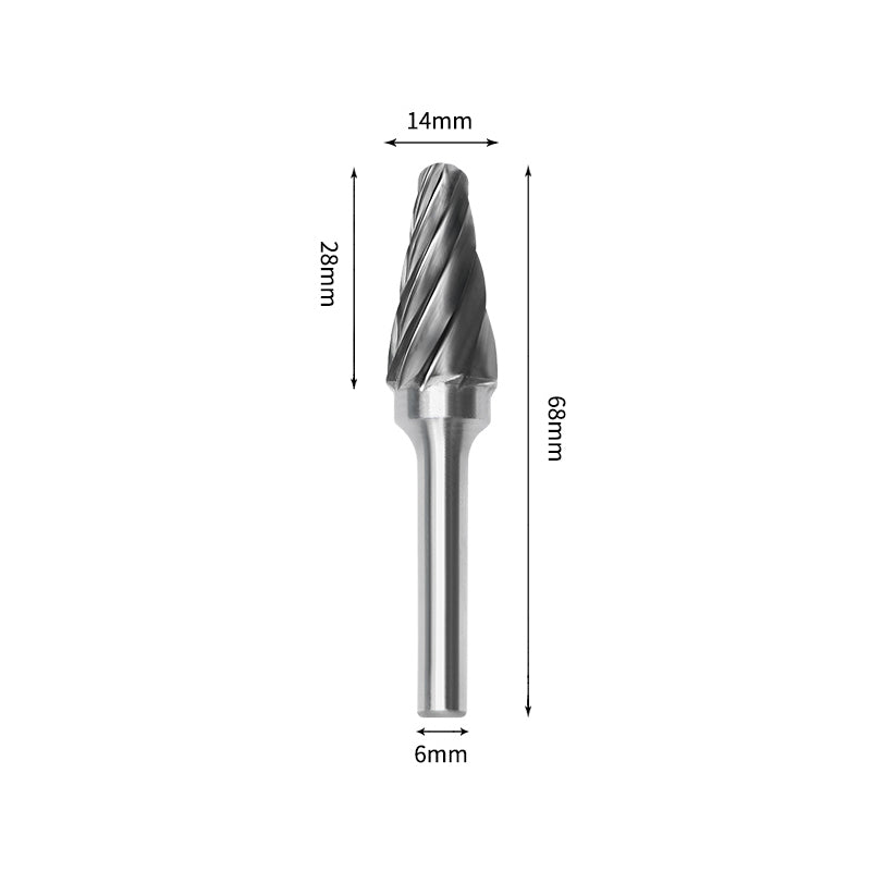 SL 14*28mm Ball Nose Cone Carbide Burr 6mm Shank 68mm Long Rotary File Bit - Da Blacksmith