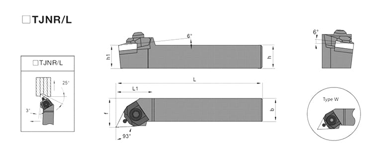 WTJNR/WTJNL 1616H16 External Turning Toolholder - Da Blacksmith