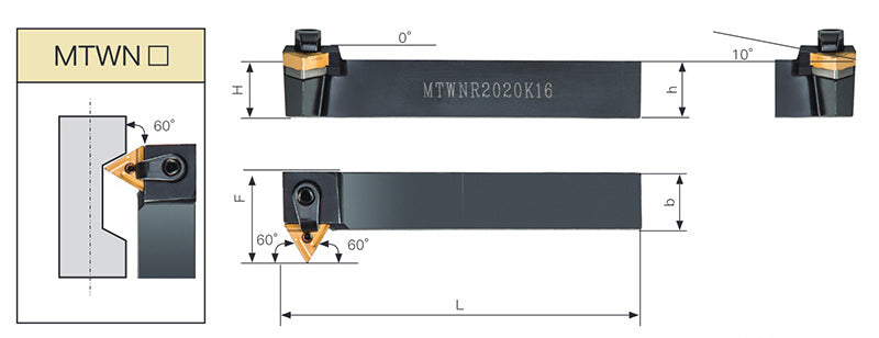 MTWNR/MTWNL 2020K16 External Turning Toolholder - Da Blacksmith