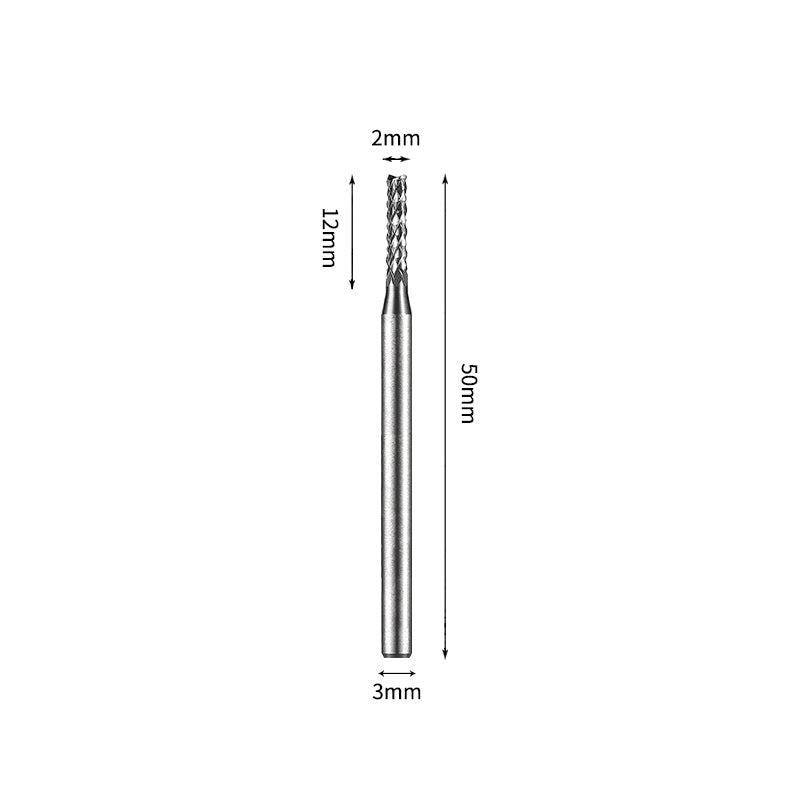 SA 2*12mm Cylinder Carbide Burr 3mm Shank 50mm Long Rotary File Bit - Da Blacksmith