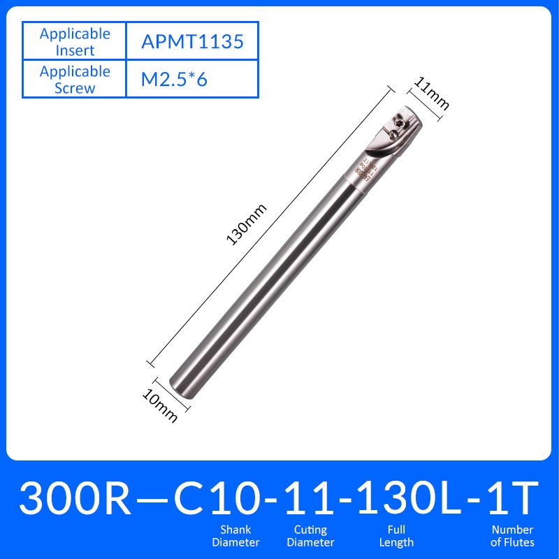 EAP300R C10-11-130-1T Square End Milling Cutter Extended Shank APMT/APKT Tool Holder - Da Blacksmith