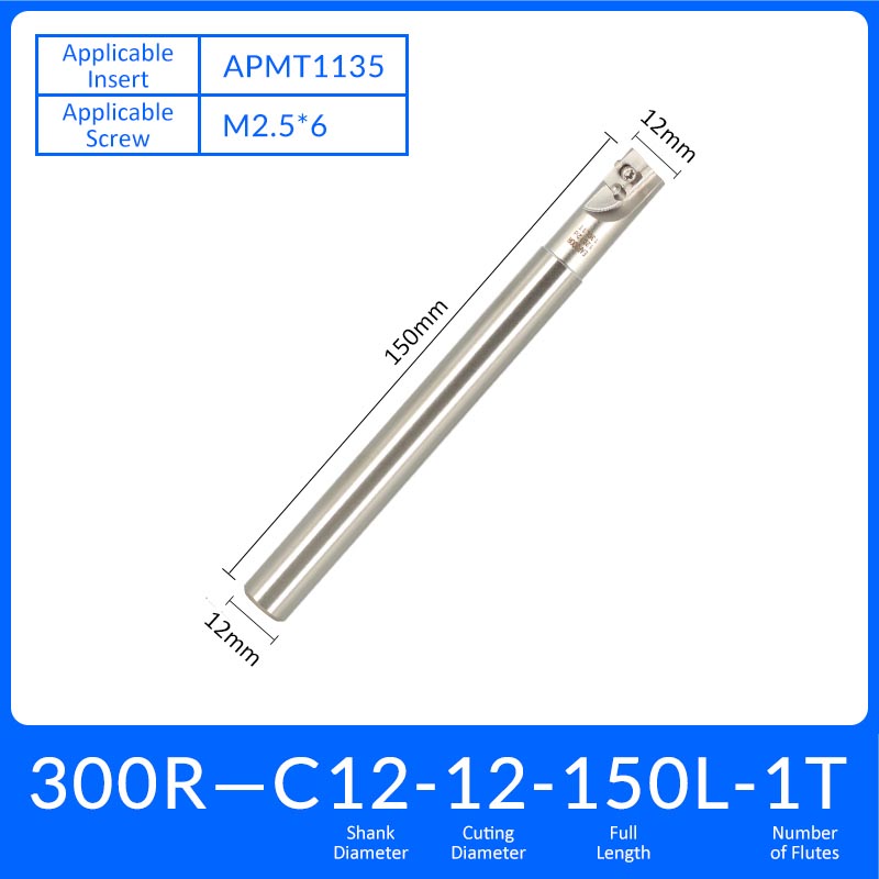 EAP300R C12-12-150-1T Square End Milling Cutter Extended Shank APMT/APKT Tool Holder - Da Blacksmith