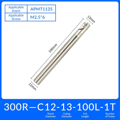 EAP300R C12-13-100-1T Square End Milling Cutter Extended Shank APMT/APKT Tool Holder - Da Blacksmith