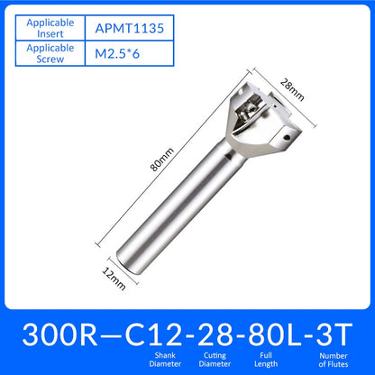 EAP300R C12-28-80-3T Square End Milling Cutter Extended Shank APMT/APKT Tool Holder - Da Blacksmith