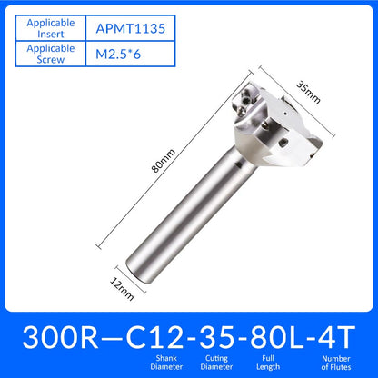 EAP300R C12-35-80-3T Square End Milling Cutter Extended Shank APMT/APKT Tool Holder - Da Blacksmith