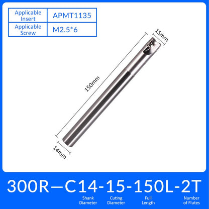 EAP300R C14-15-150-2T Square End Milling Cutter Extended Shank APMT/APKT Tool Holder - Da Blacksmith