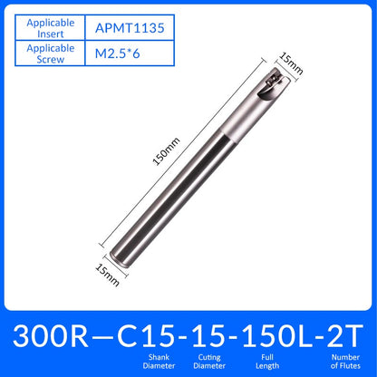 EAP300R C15-15-150-2T Square End Milling Cutter Extended Shank APMT/APKT Tool Holder - Da Blacksmith