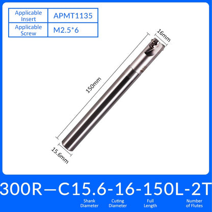 EAP300R C15.6-16-150-2T Square End Milling Cutter Extended Shank APMT/APKT Tool Holder - Da Blacksmith