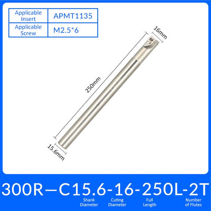 EAP300R C15.6-16-250-2T Square End Milling Cutter Extended Shank APMT/APKT Tool Holder - Da Blacksmith