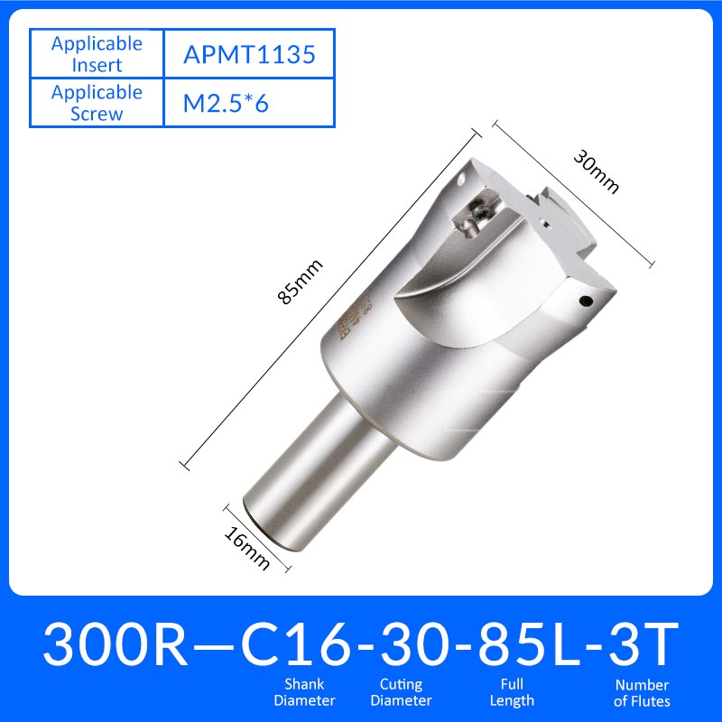 EAP300R C16-30-85-3T Square End Milling Cutter Extended Shank APMT/APKT Tool Holder - Da Blacksmith