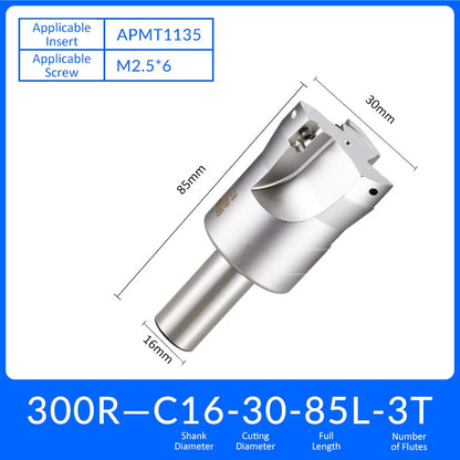 EAP300R C16-30-85-3T Square End Milling Cutter Extended Shank APMT/APKT Tool Holder - Da Blacksmith