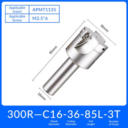 EAP300R C16-36-85-3T Square End Milling Cutter Extended Shank APMT/APKT Tool Holder - Da Blacksmith