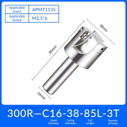 EAP300R C16-38-85-3T Square End Milling Cutter Extended Shank APMT/APKT Tool Holder - Da Blacksmith