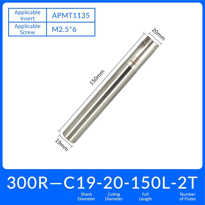 EAP300R C19-20-150-2T Square End Milling Cutter Extended Shank APMT/APKT Tool Holder - Da Blacksmith