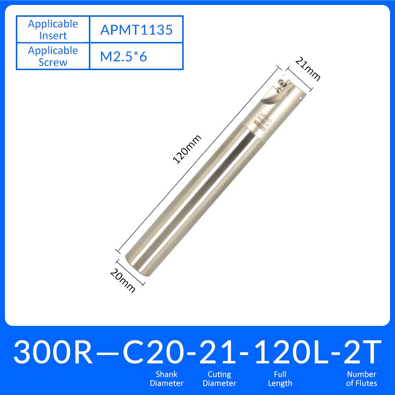 EAP300R C20-21-120-2T Square End Milling Cutter Extended Shank APMT/APKT Tool Holder - Da Blacksmith