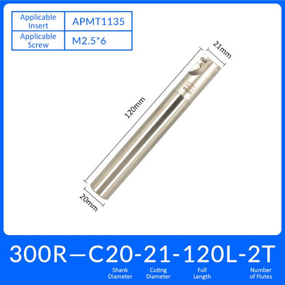 EAP300R C20-21-120-2T Square End Milling Cutter Extended Shank APMT/APKT Tool Holder - Da Blacksmith