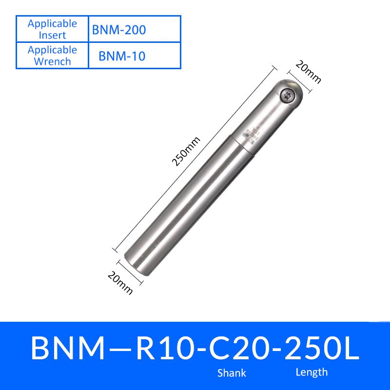 BNM R10-C20-250 Ball Head Milling Cutter Tool Holder for Semi-Finishing and Finishing - Da Blacksmith