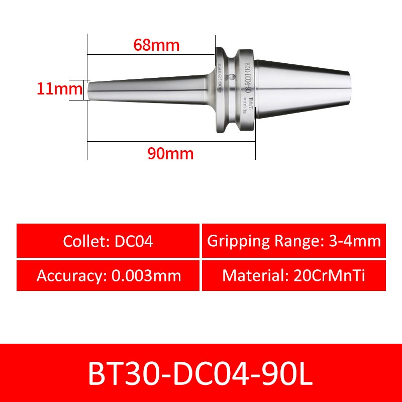 BT30-DC04-90L Collet Chuck High Precision Pull-back High-speed with Extended Shank Anti-Interference - Da Blacksmith