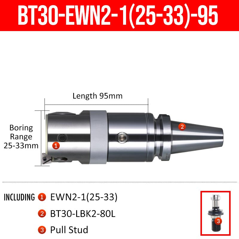 BT30-EWN2-1(25-33)-95L Fine Boring Cutter Tuning Head Adjustable Tool Holder - Da Blacksmith