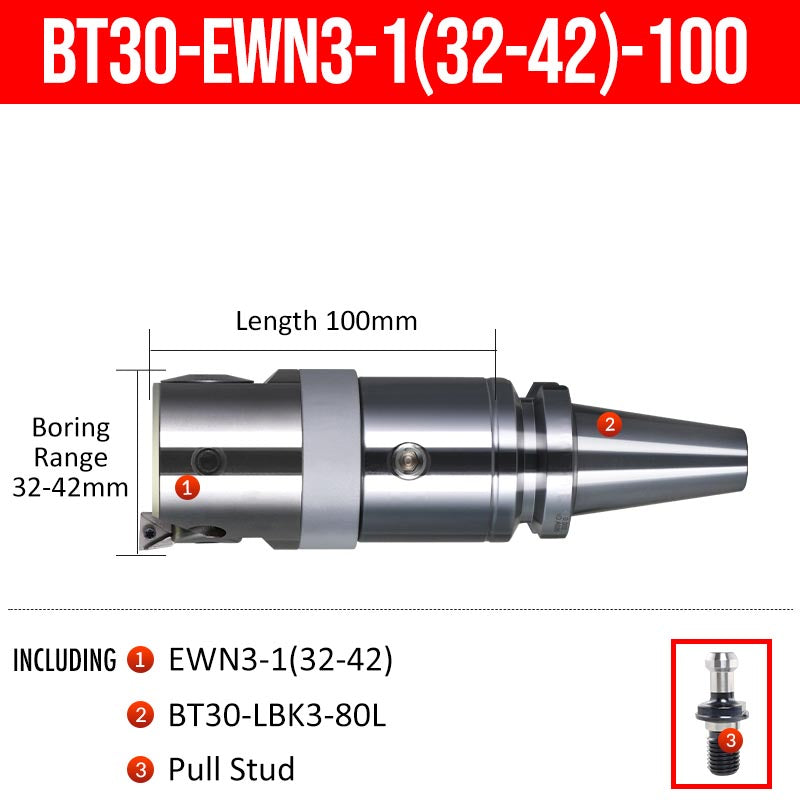 BT30-EWN3-1(32-42)-100L Fine Boring Cutter Tuning Head Adjustable Tool Holder - Da Blacksmith