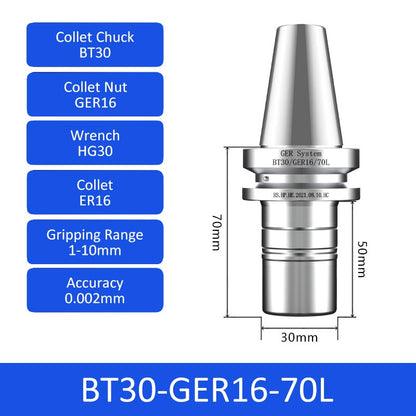 BT30-GER16-70L CNC Dynamic Balance High-Speed Collet Chuck - Da Blacksmith