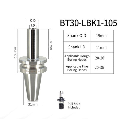 BT30-LBK1-105L High-Precision Boring Tool Holder Shank CNC Lathe Boring Head Machine Rough Boring Bar - Da Blacksmith