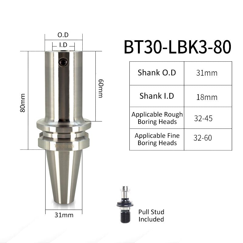 BT30-LBK3-80L High-Precision Boring Tool Holder Shank CNC Lathe Boring Head Machine Rough Boring Bar - Da Blacksmith