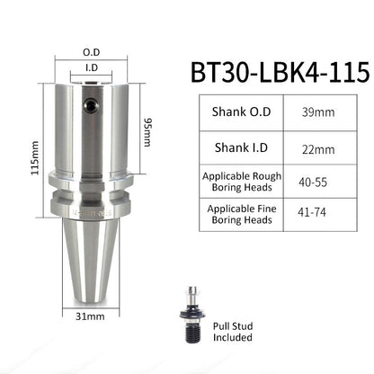 BT30-LBK4-115L High-Precision Boring Tool Holder Shank CNC Lathe Boring Head Machine Rough Boring Bar - Da Blacksmith