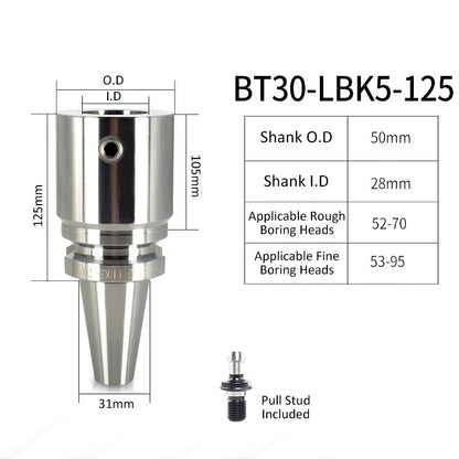 BT30-LBK5-125L High-Precision Boring Tool Holder Shank CNC Lathe Boring Head Machine Rough Boring Bar - Da Blacksmith