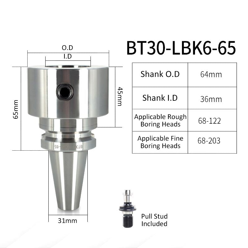 BT30-LBK6-65L High-Precision Boring Tool Holder Shank CNC Lathe Boring Head Machine Rough Boring Bar - Da Blacksmith