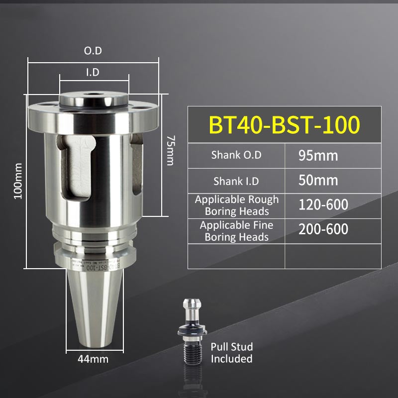 BT40-BST-100L High-Precision Boring Tool Holder Shank CNC Lathe Boring Head Machine Rough Boring Bar - Da Blacksmith