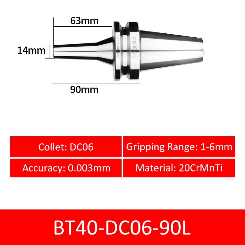 BT40-DC06-90L Collet Chuck High Precision Pull-back High-speed with Extended Shank Anti-Interference - Da Blacksmith