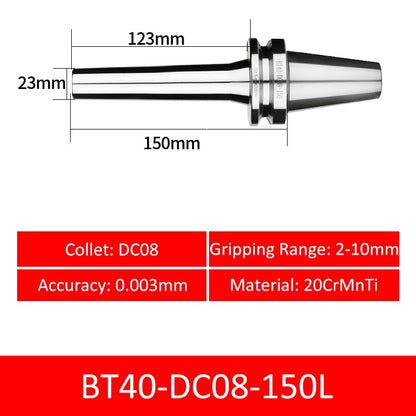 BT40-DC08-150L Collet Chuck High Precision Pull-back High-speed with Extended Shank Anti-Interference - Da Blacksmith