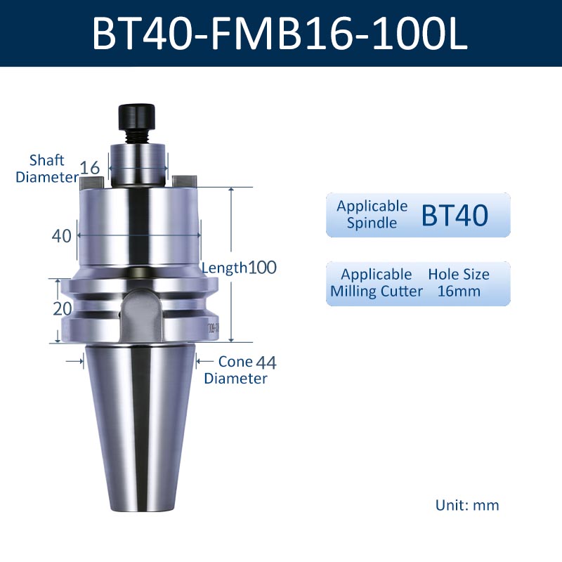 BT40-FMB16-100L CNC Face Milling Handle for Machining Center Milling Cutter Connecting Rod - Da Blacksmith