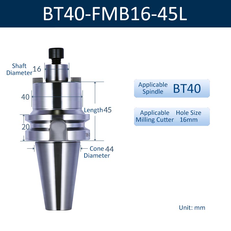 BT40-FMB16-45L CNC Face Milling Handle for Machining Center Milling Cutter Connecting Rod - Da Blacksmith