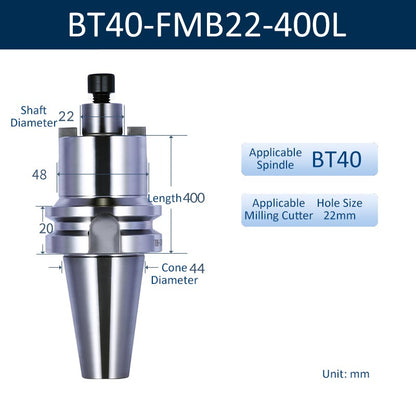 BT40-FMB22-400L CNC Face Milling Handle for Machining Center Milling Cutter Connecting Rod - Da Blacksmith