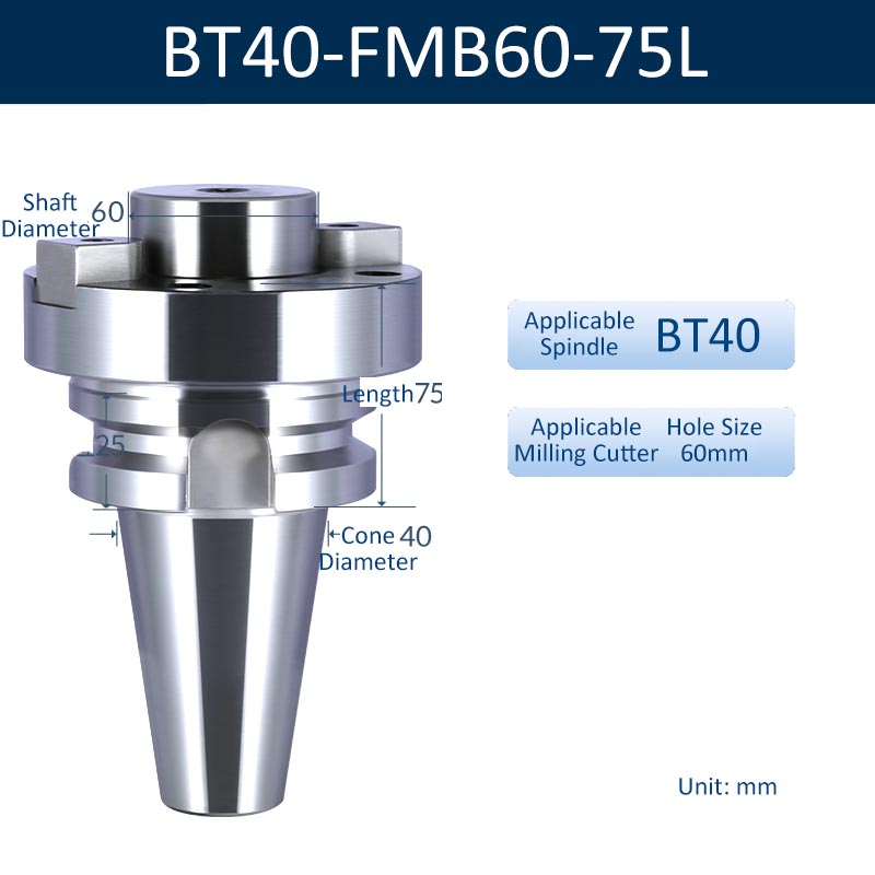 BT40-FMB60-75L CNC Face Milling Handle for Machining Center Milling Cutter Connecting Rod - Da Blacksmith