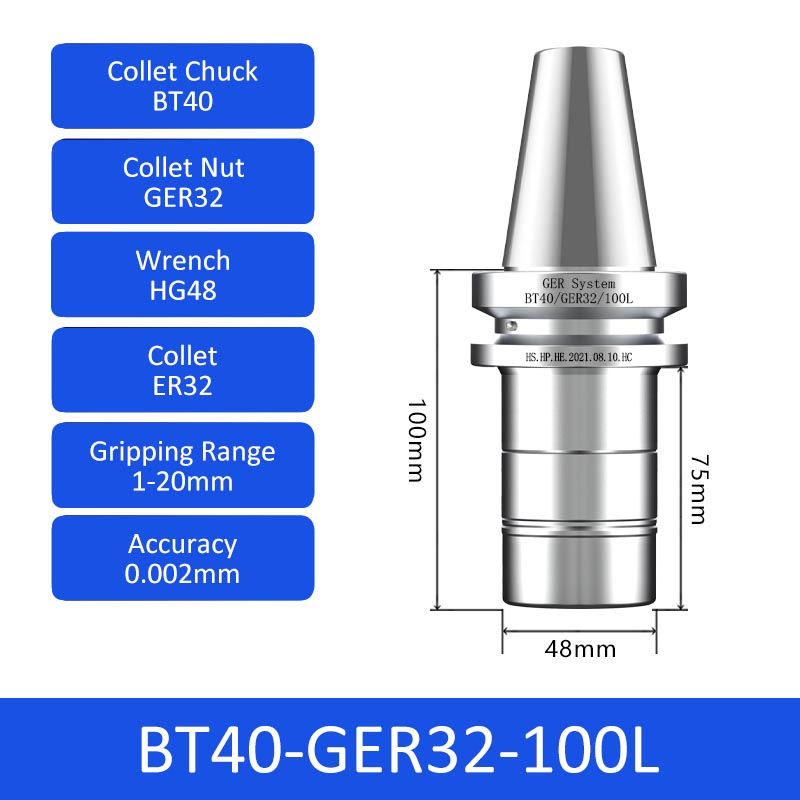 BT40-GER32-100L CNC Dynamic Balance High-Speed Collet Chuck - Da Blacksmith