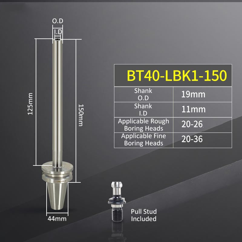 BT40-LBK1-150L High-Precision Boring Tool Holder Shank CNC Lathe Boring Head Machine Rough Boring Bar - Da Blacksmith